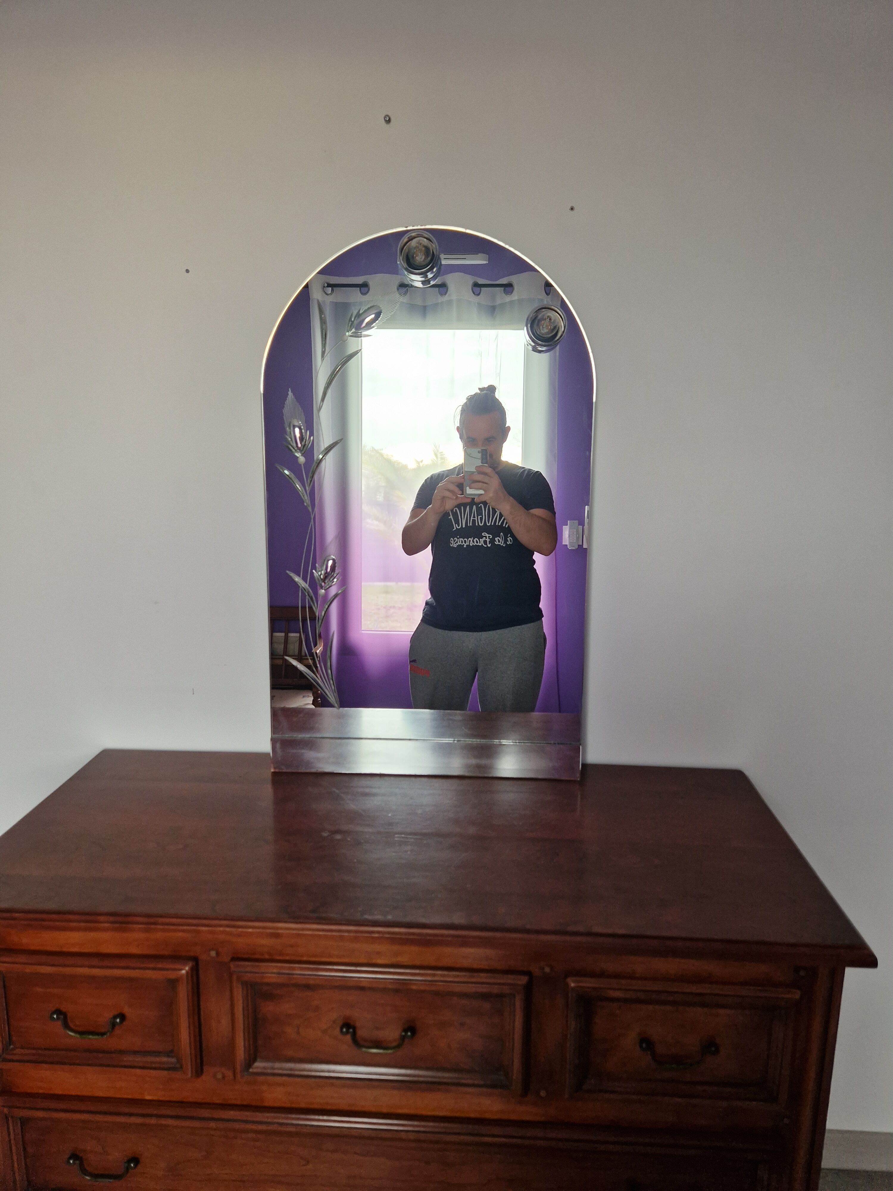 Miroir de salle de bain vintage, 87 x 52cm