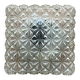 Square wall light or ceiling light in transparent glass, vintage fixture.