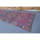 Vintage Purple Pink Natural Turkish Hand-Knotted Runner 82x355