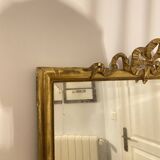 Important 19th Century Beveled Mirror with Pediment - Louis XVI Style - 81cm X 163cm