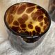 Service de 6 verres gobelets en verre teinté écaille de tortue vintage 1980