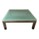 Designer garden coffee table in tempered glass and stainless steel