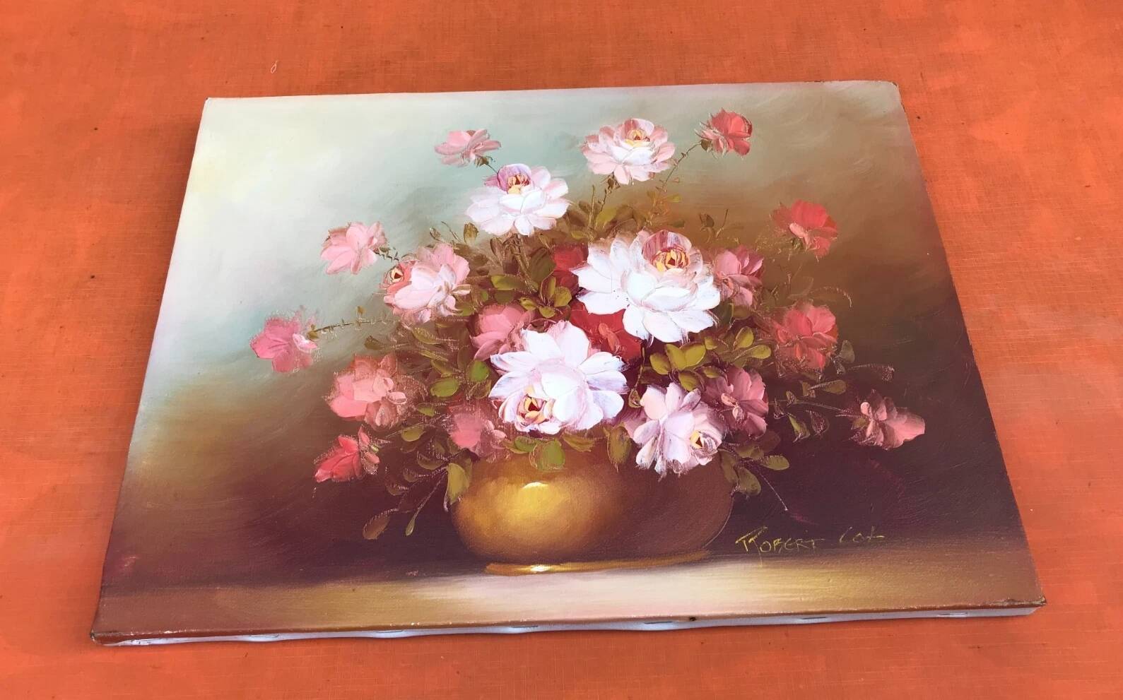 1970s Robert Cox (1934-2001) Oil painting on canvas "The Bouquet"