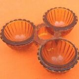 1930s Molded and colored glass condiment spinner