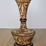 Decorative handcrafted vase in chiseled copper - Floral motifs - Orient / India