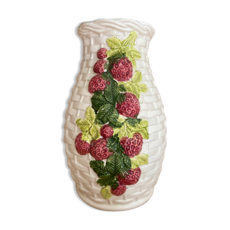 Italian ceramic strawberry vase