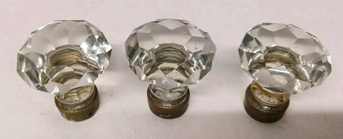 Lot de 3 boutons de porte vintage