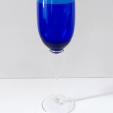 Set of Six Colorful Murano Blown Glass Wine Glasses, Italy 1980s