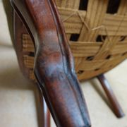 Mahogany Napoleon III Armchair with Carved Grapes  Decoration on Top, 1870s