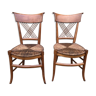 Paire de chaises rustique paillées