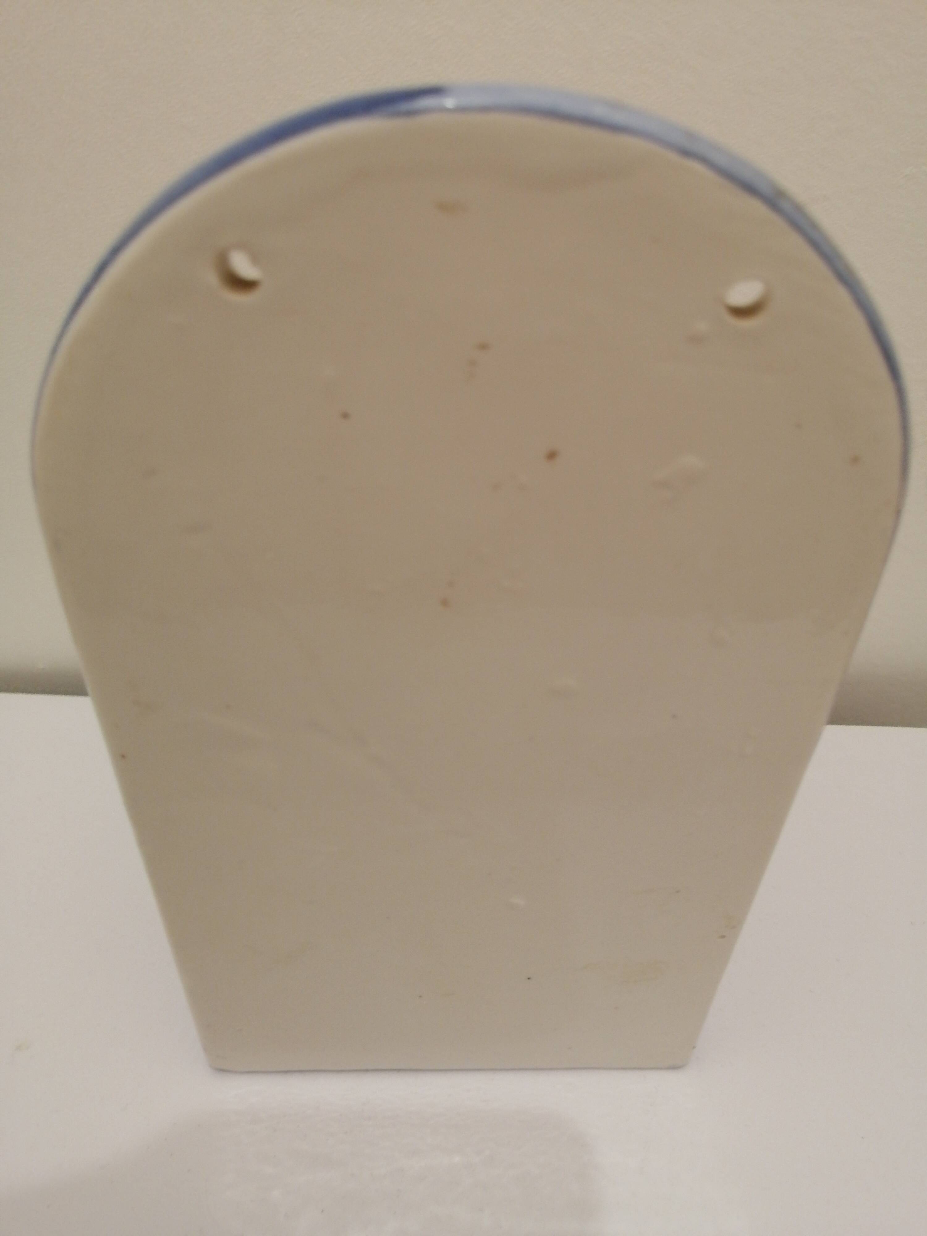 Vintage ceramic and wood salt box