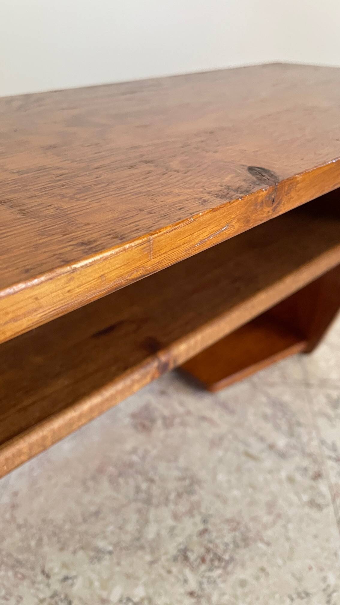 Geometric Wall Shelf Solid Oak Vintage