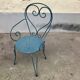 1 Table and 2 wrought iron garden chairs 1950 vintage
