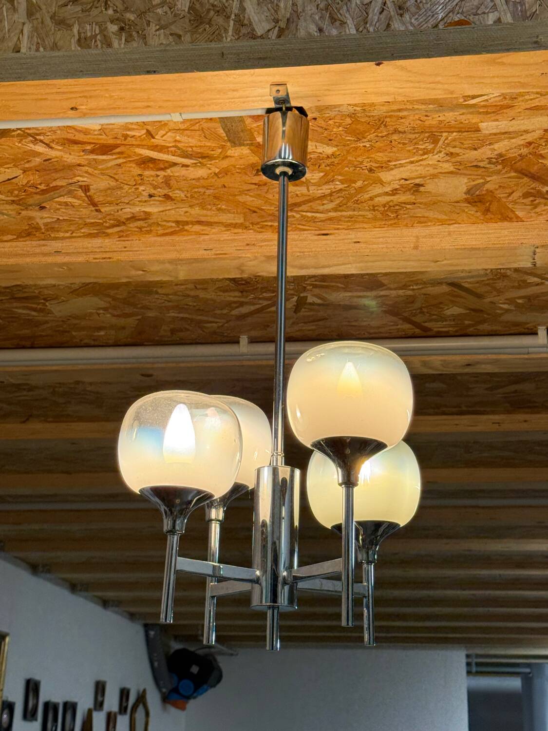 4-light chandelier by Sciolari from the 70s