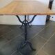 Table bistrot piètement fonte dessus en chêne