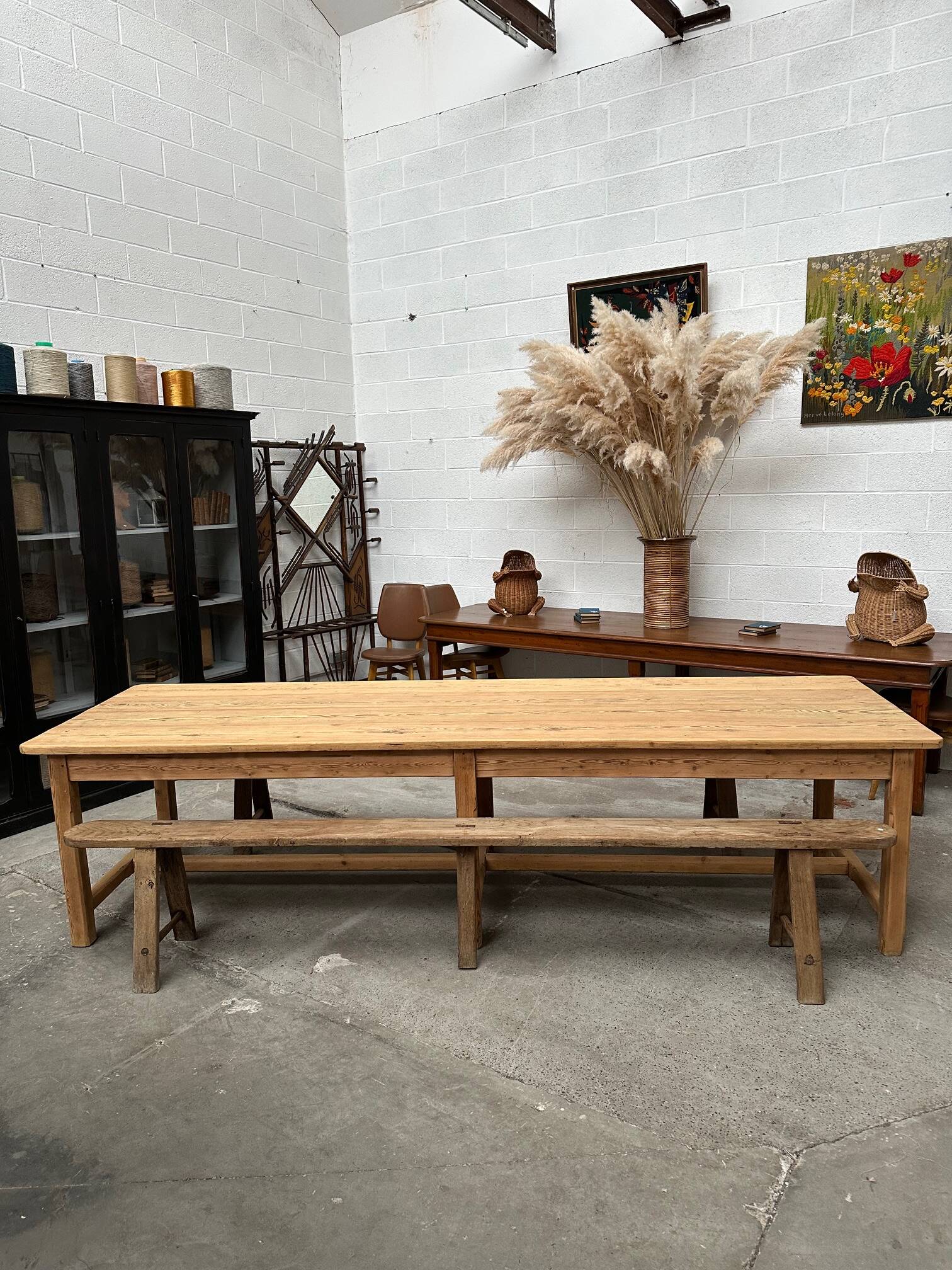 Large 20th century pine community table