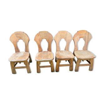 Rustic teak chairs