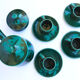 Teapot or chocolatier, its sugar bowl and its 4 cups of Italian ceramic Cerasarda