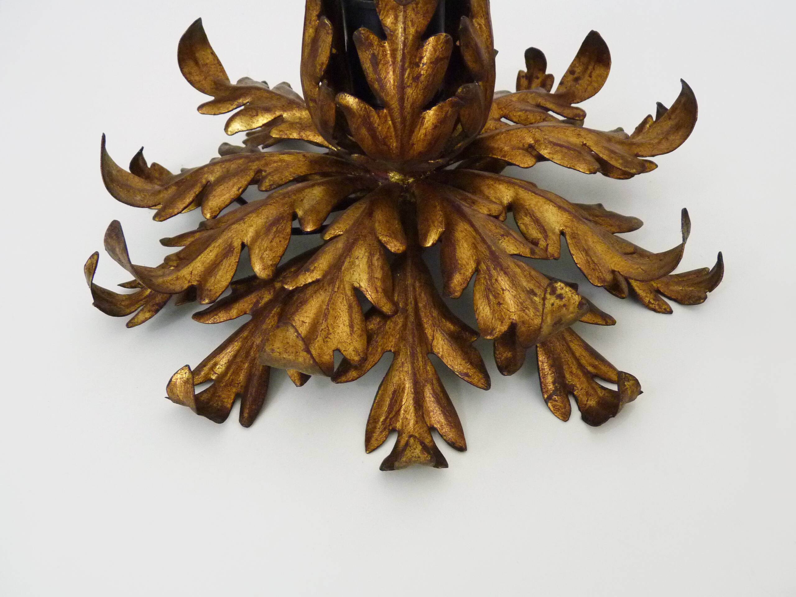 Paire d'appliques feuillages doré à la feuille de Li Puma Firenze, Italie, années 1960