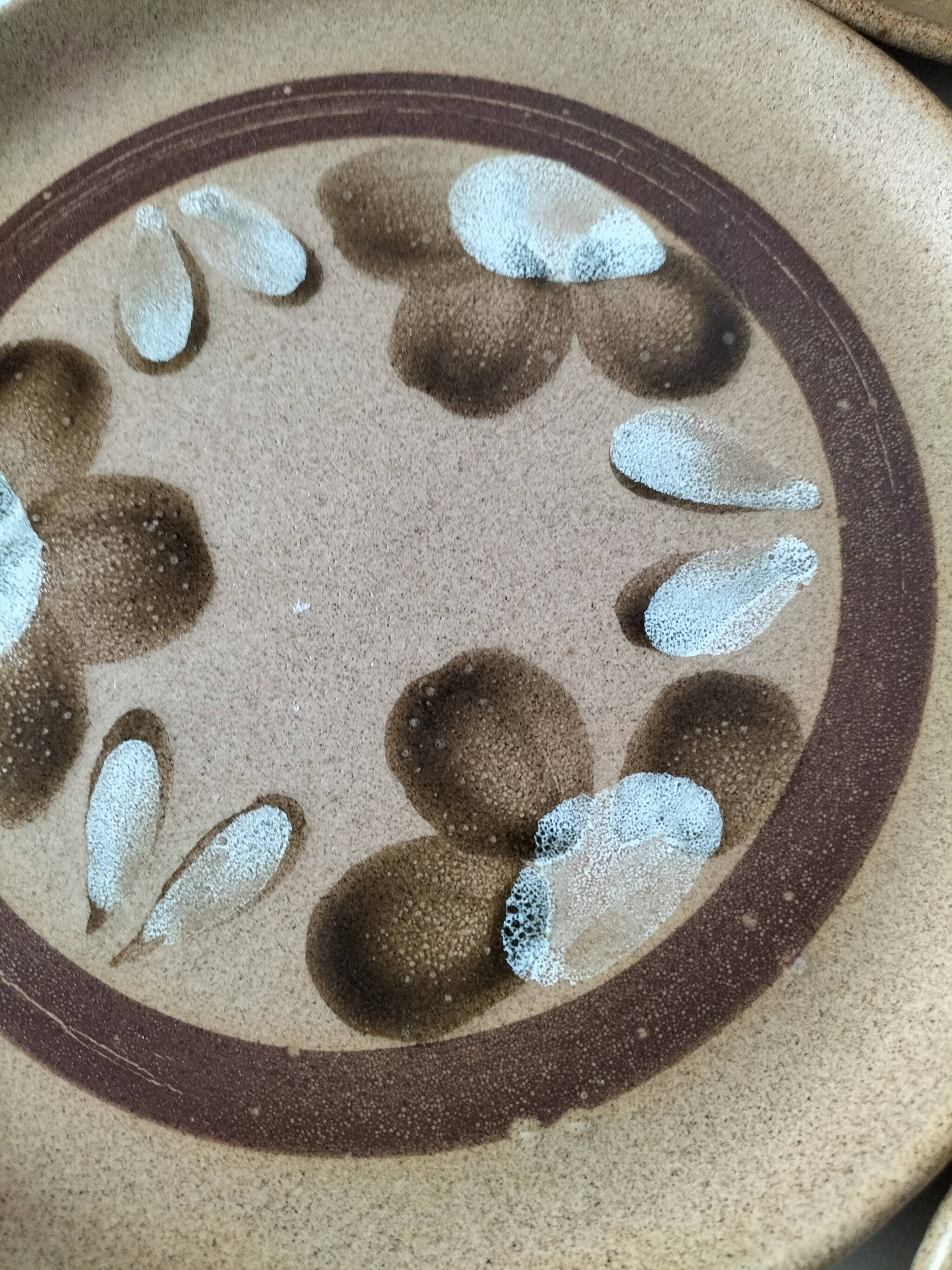 6 dessert plates in stoneware Atelier d’Art Lorraine Sarreguemines