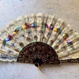 Eventail dentelle vintage