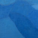 Abstract blue table – minimalist landscape – oil on canvas signed by Michel