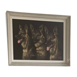 Tableau sur velours du peintre animalier Genasi