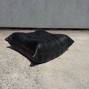 100% authentic Ligne Roset Togo 1-seater + pouf original leather Black & White