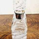 Crystal and 925 silver whisky decanter – Engraved floral decoration