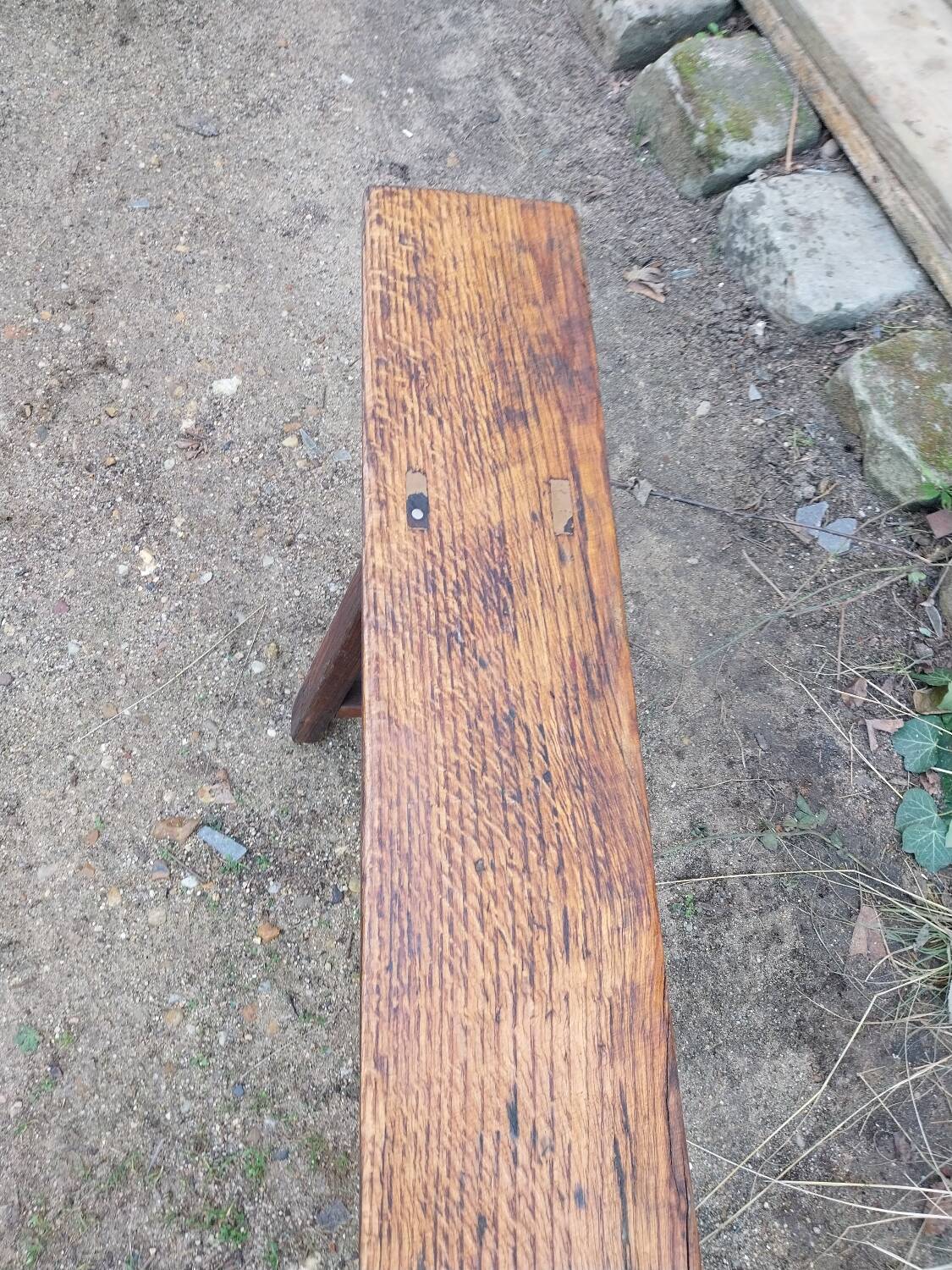 Old oak farm bench