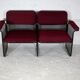 Black honeycomb steel sofa, burgundy fabrics, Italy, circa 1970