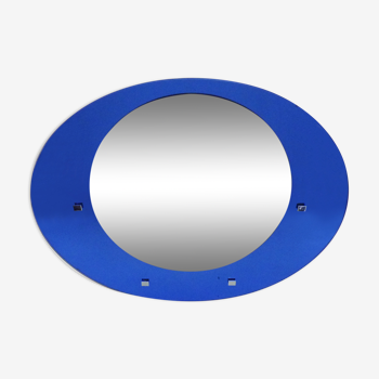 Large oval mirror Veca cobalt blue with 2 shades