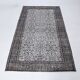 4x7 Turkish Floral Gray & Black Vintage Rug, 124x208Cm