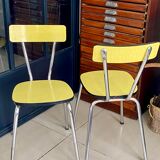 Pair of yellow formica chairs