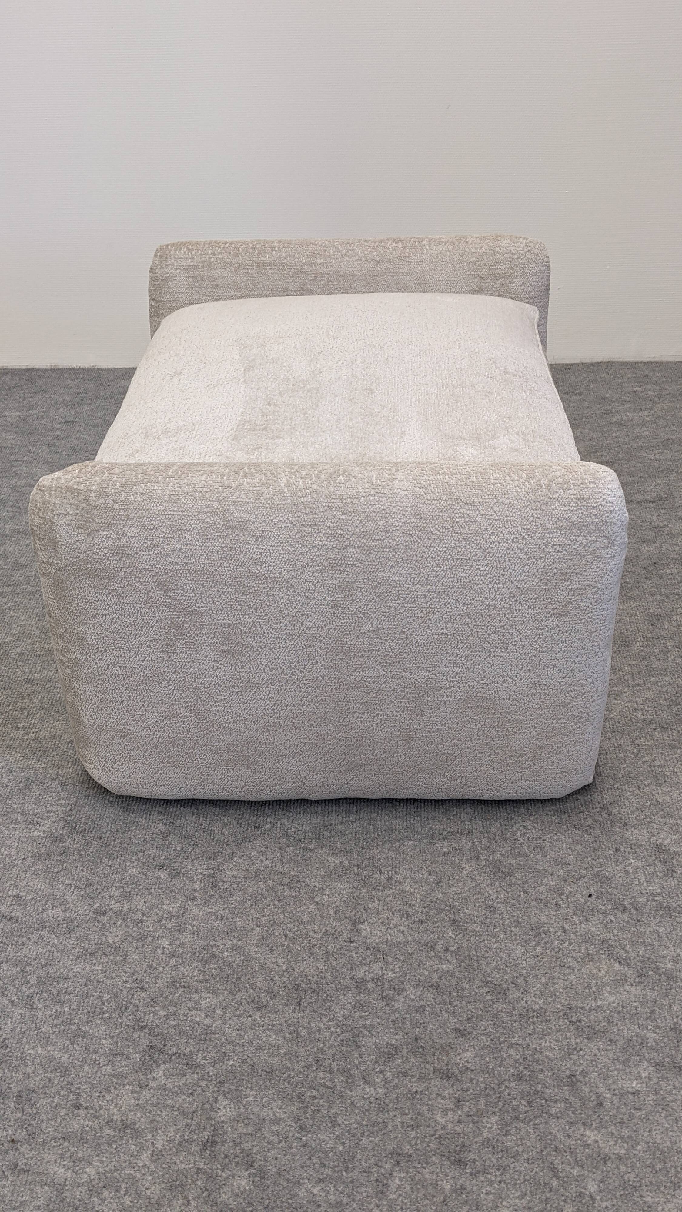Velvet ottoman footrest or low stool by Steiner, France 1970