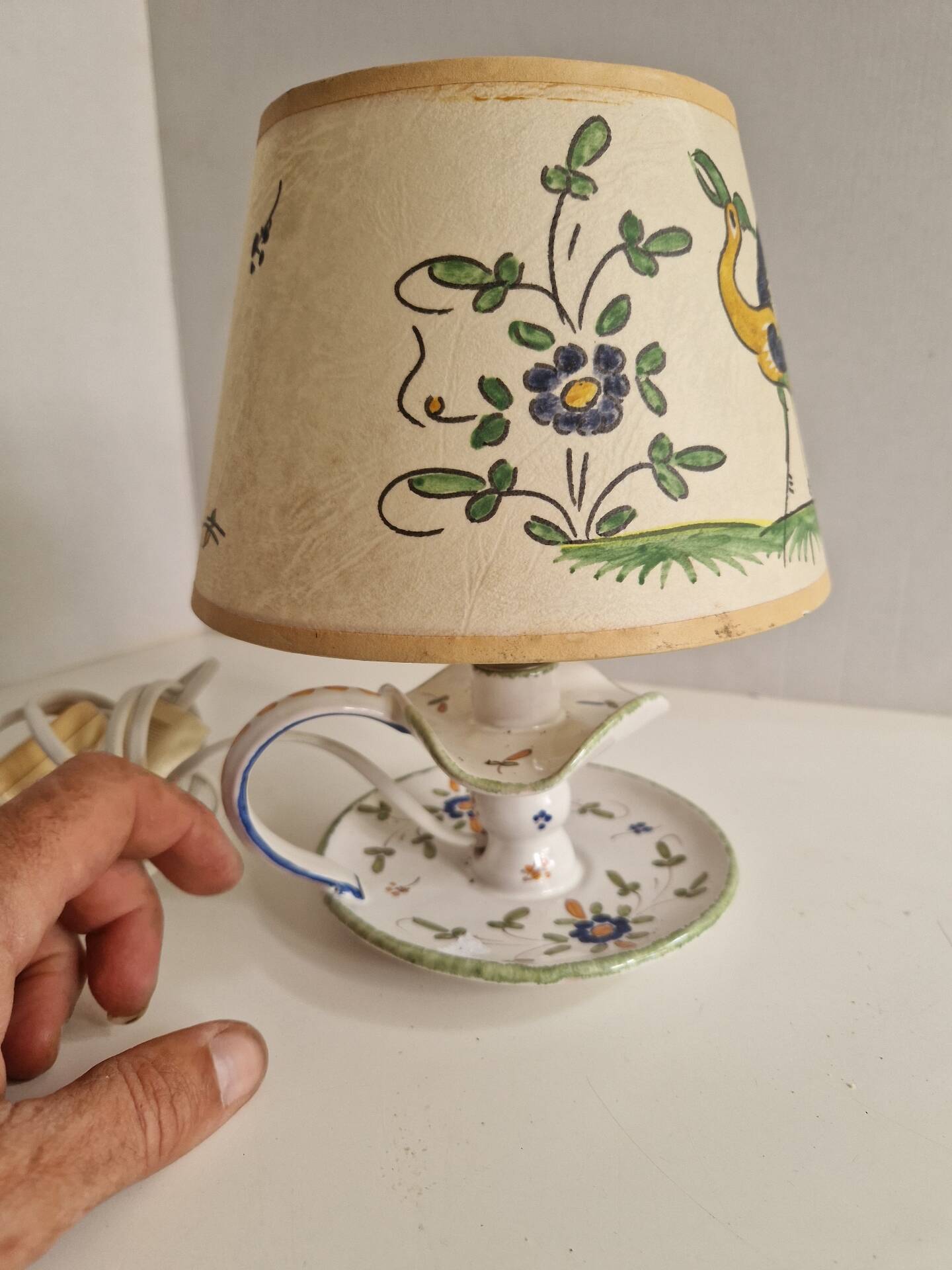 Petite Lampe En Faience Martres Tolosane Signé Matet