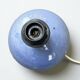 Signed ceramic ball lamp in lavender blue stoneware with a rope or raffia lampshade