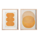 Duo de tableaux abstraits - peintures sur papier signées Eawy
