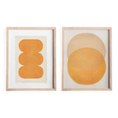 Duo de tableaux abstraits - peintures sur papier signées Eawy