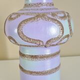 Glazed ceramic vase, abstract shape and decoration, fat lava, vintage 60s/70s