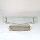 Hollywood Regency console table in lucite, glass and gold metal. 1980s