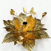 Applique fleur métal doré à la feuille d'or vintage Applique florentine
