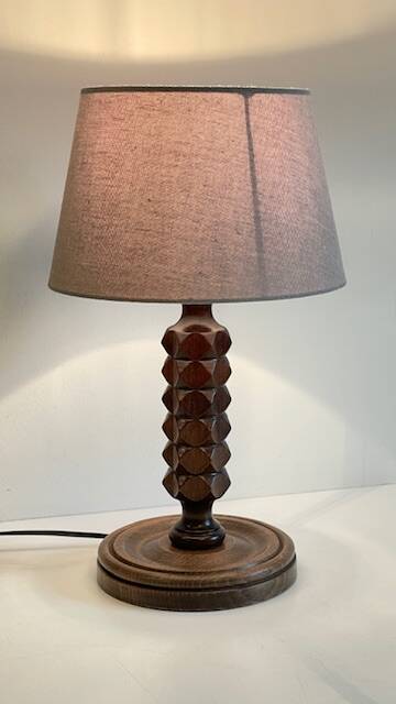 Lampe bois façon Charles Dudouyt