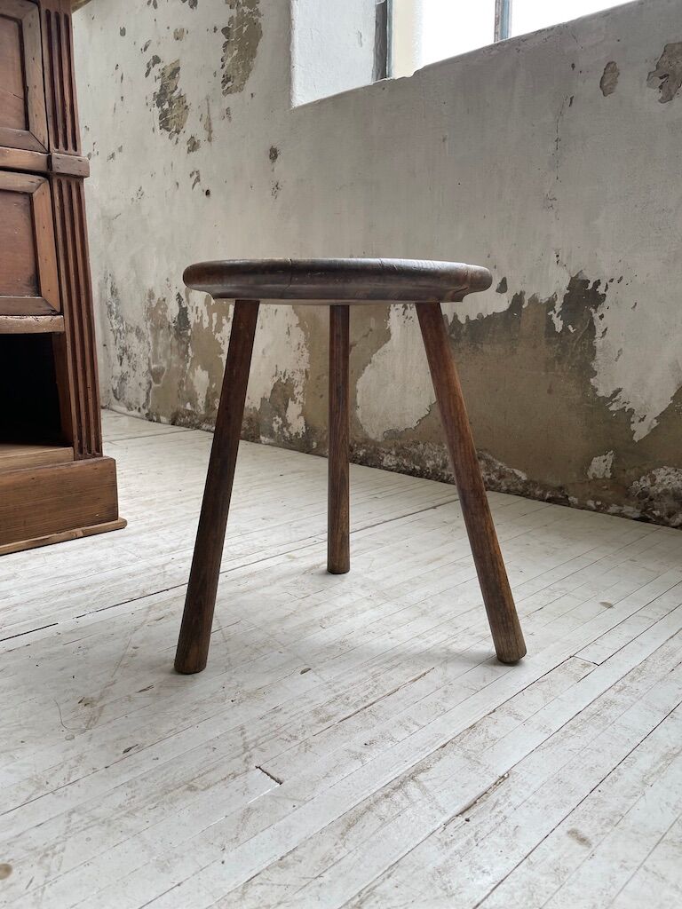 French tripod oak stool 50