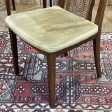 Suite of 4 teak chairs with canned backrest