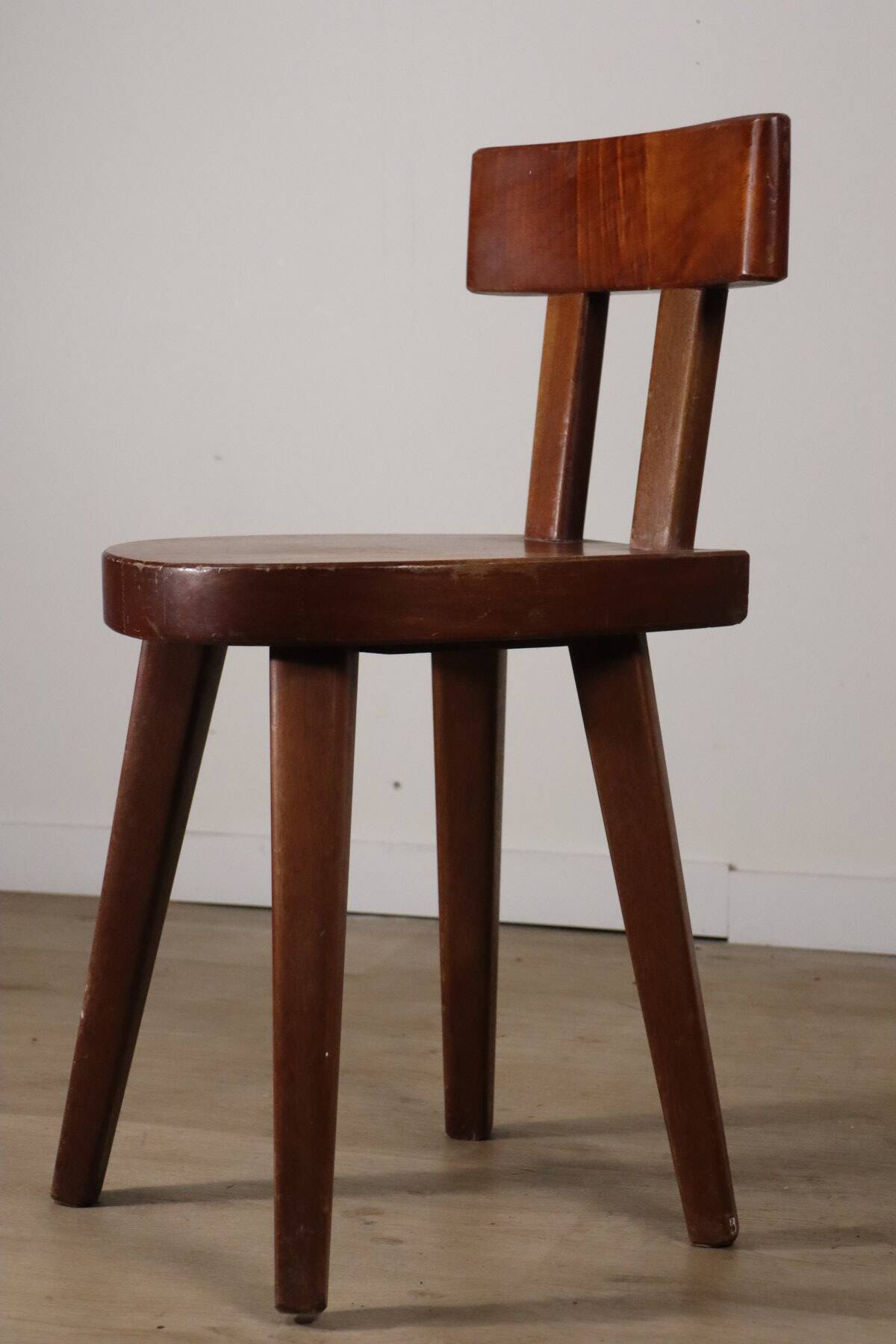Chaise en acajou par Christian Durupt - Méribel - 1960