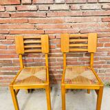 1950s Cruege style straw chairs
