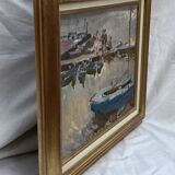 Old signed painting Oil on canvas dimensions: height -44cm- width -53cm-