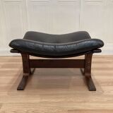 Leather ottoman "Scandinavian design" 1960