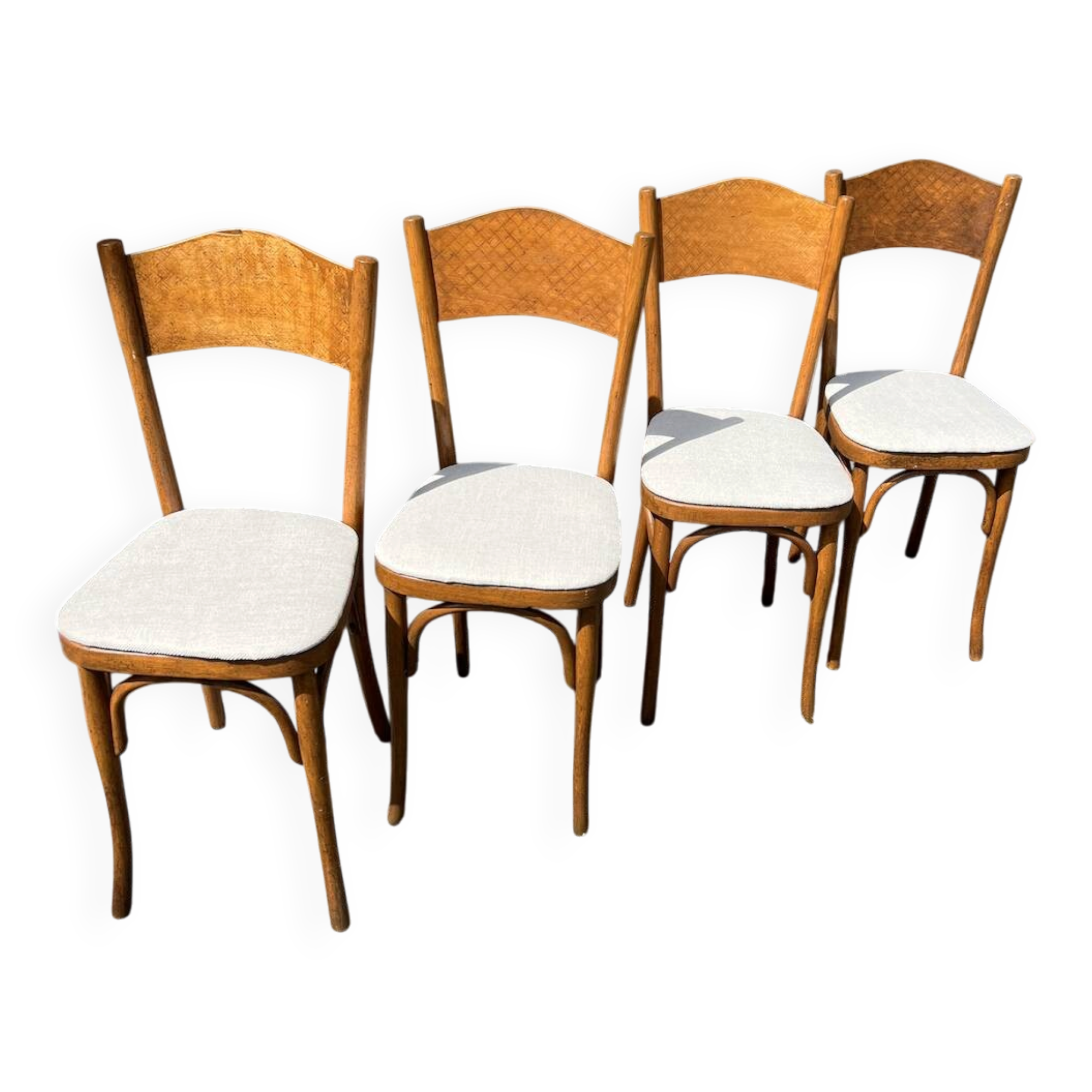 (Lot) 4 Chaises Bistrot Vintage (Restaurées)